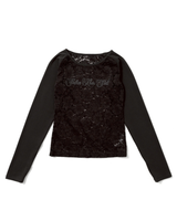 透視蕾絲長袖T恤 