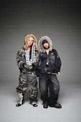 King Logo Slub Denim Buggy Pants 