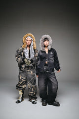 King Logo Slub Denim Far Zip Hoodie 