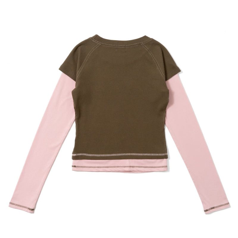 トップス 00's ROEN layered tee waffle layered long tee – YZ