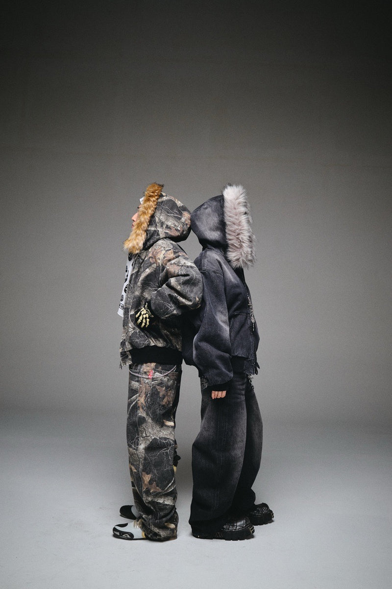 King Logo Slub Denim Buggy Pants – YZ