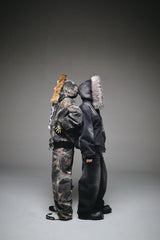 King Logo Slub Denim Far Zip Hoodie 