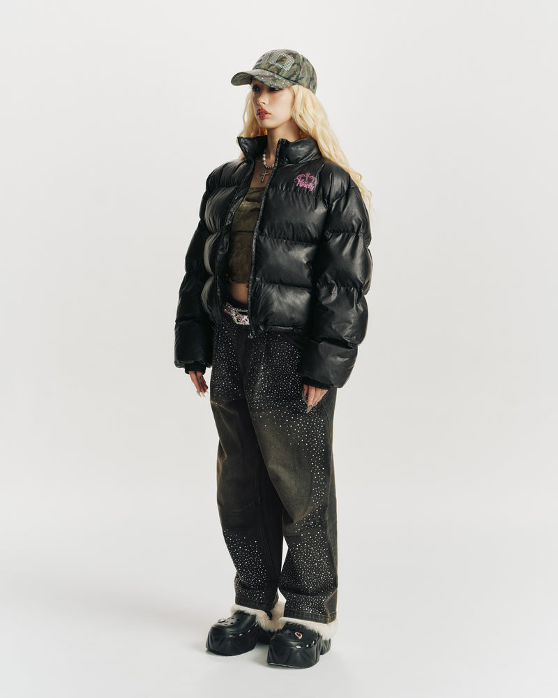 Glitter Short Puffer Jacket【9090 girl】