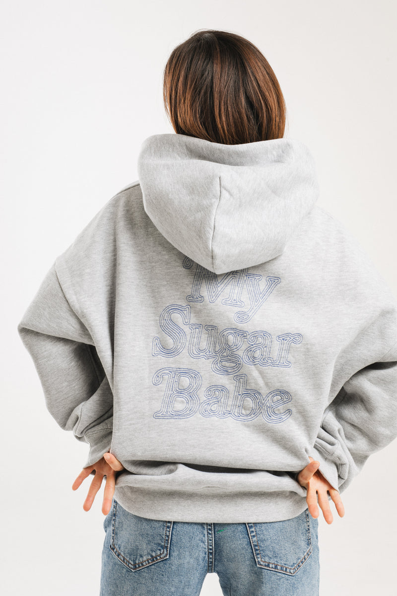 stitch back logo hoodie