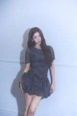 Sparkle knit bubble dress