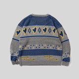 心形提花针织毛衣 