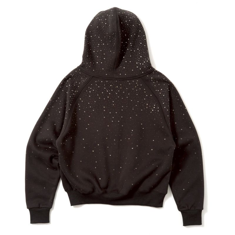 rhinestone scattered zip hoodie