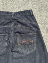 復古風格側縫氣球牛仔褲 