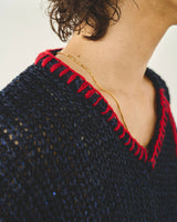 Sparkle Stitching v Neck Sweater