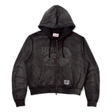 Grunge graphic zip hoodie