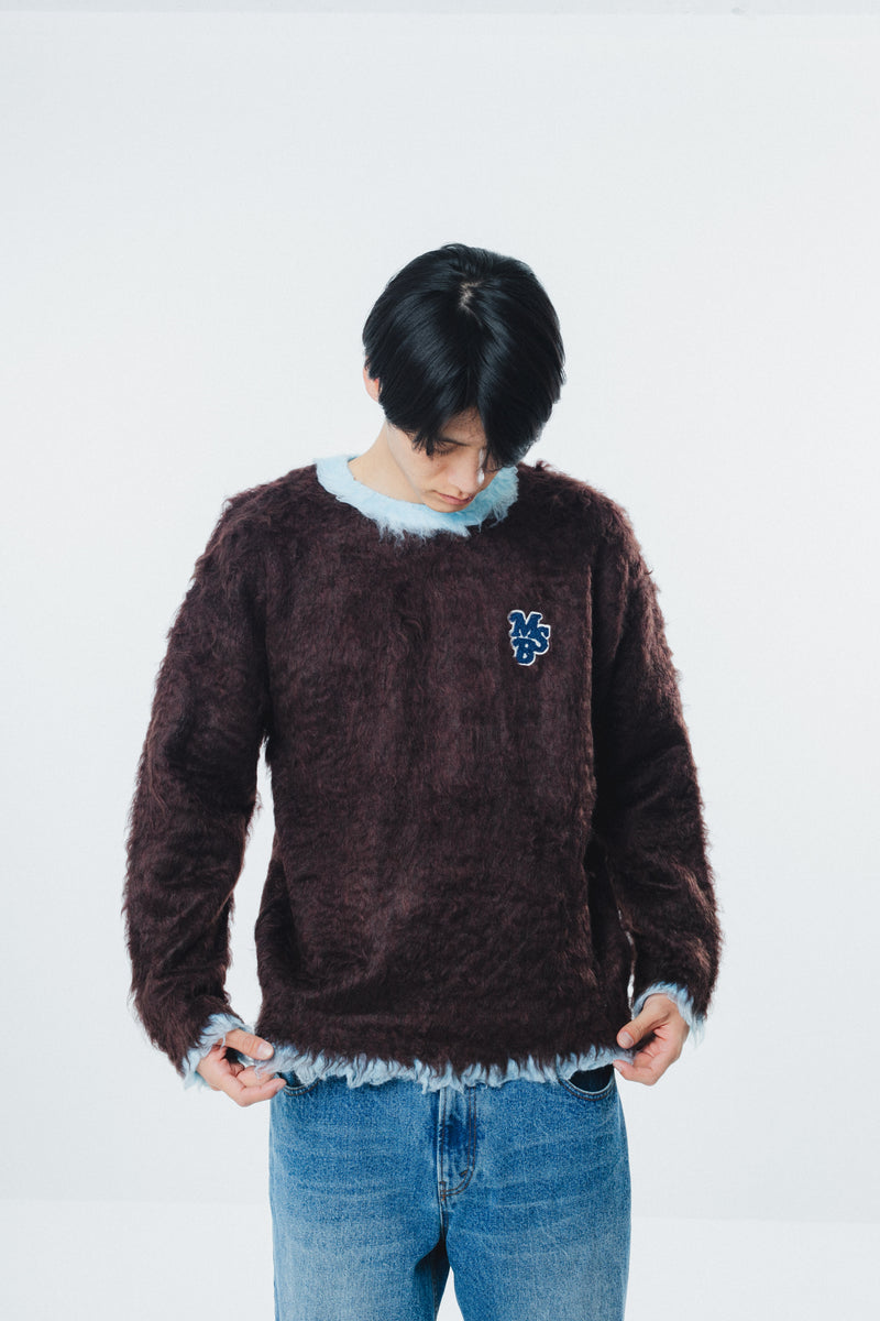 bicolor shaggy knit