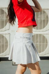 chino pleated skirt