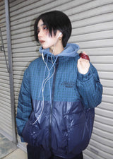 チェックのダウンジャケット 