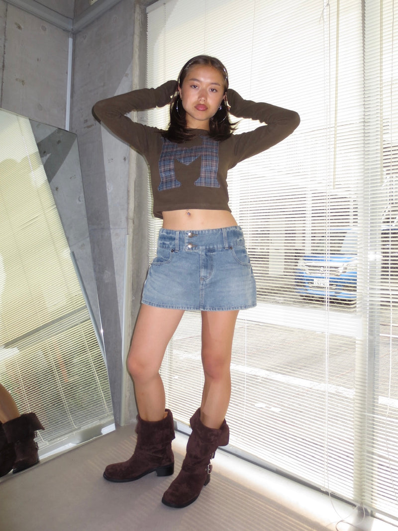 logo denim skirt