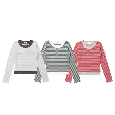 Layered border long tee