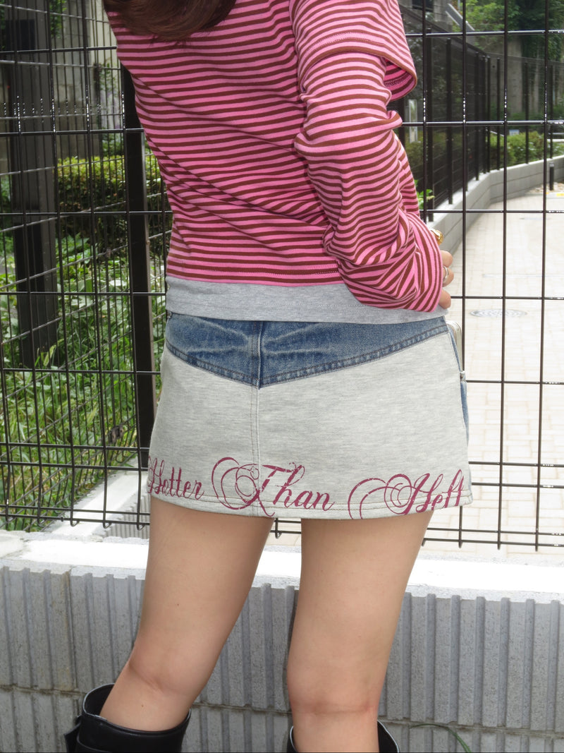 logo denim skirt