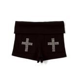 十字标志铆钉迷你短裤 