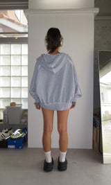 heart logo damage zip hoodie