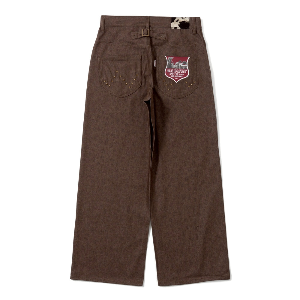 Leopard straight denim pants – YZ