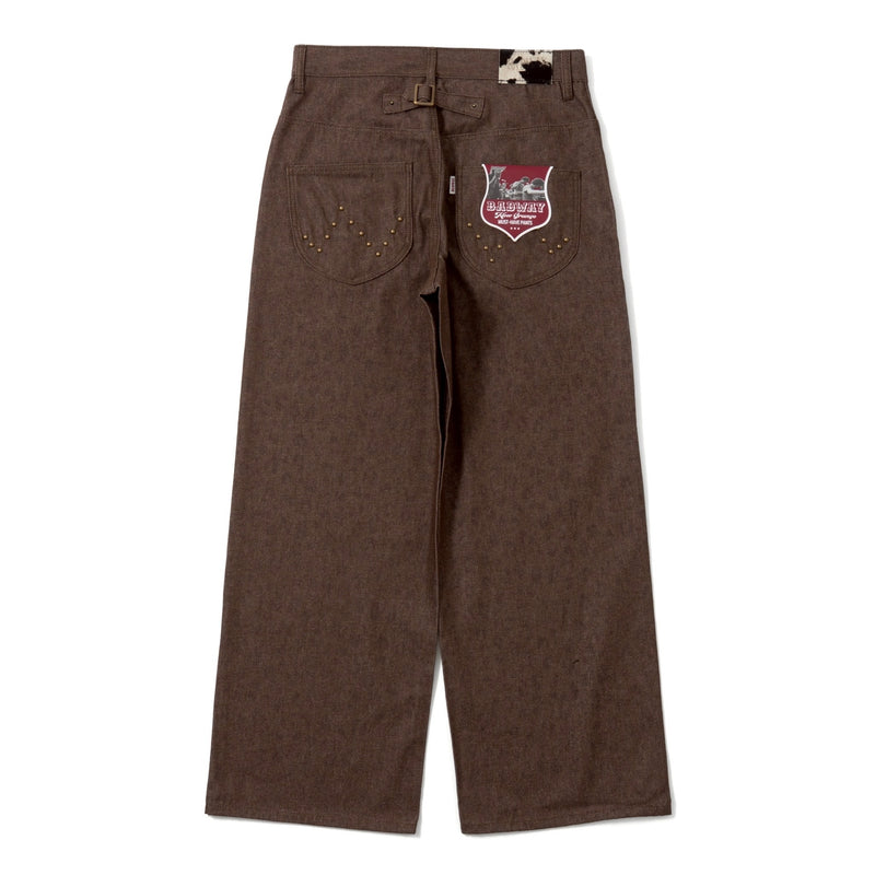 Leopard straight denim pants – YZ