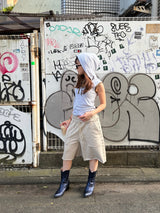SLEEVELESS STRIPED HOODIE 