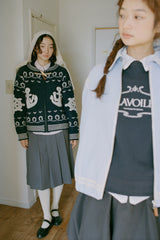 Lavoile nordic zip-up knit cardigan