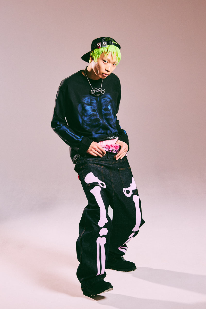 9090 Bone Hand Denim pants ブラック Bone Hand Denim pants – YZ