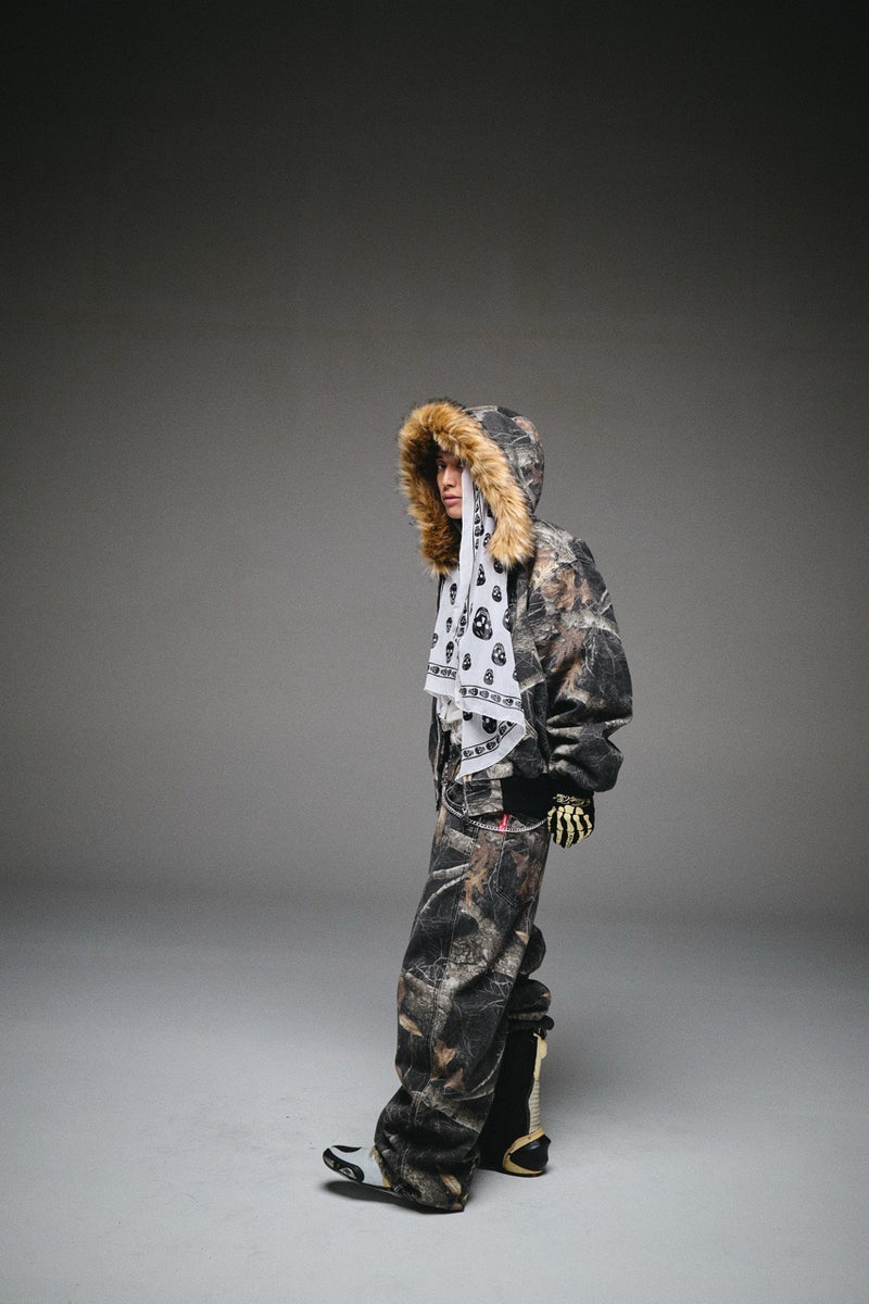 King Logo Slub Denim Far Zip Hoodie – YZ