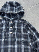 wool like check hood