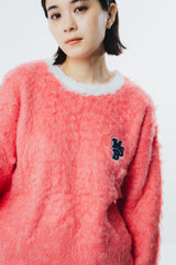 bicolor shaggy knit