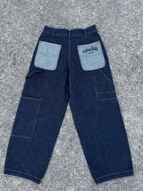 Two tone pocket jeans