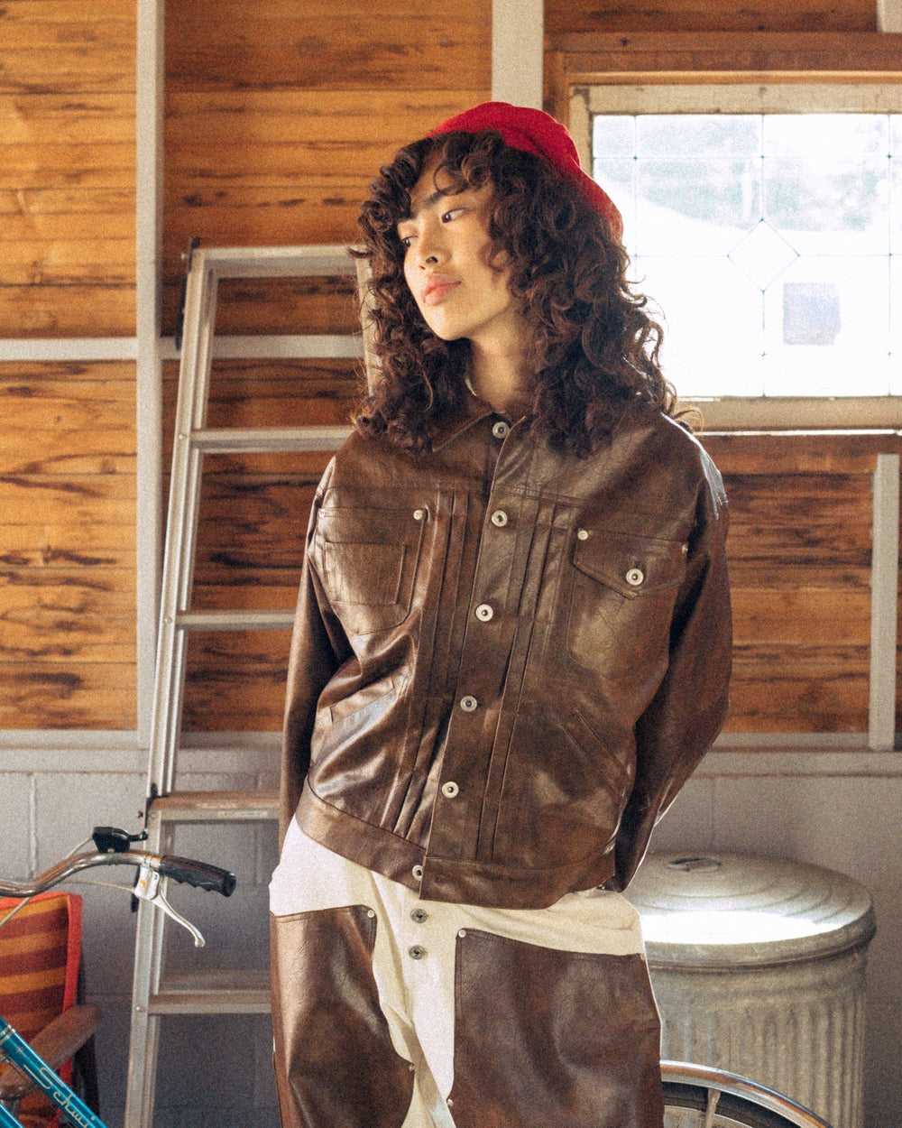 denim jacket type leather jacket – YZ