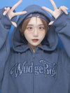 Patchwork Logo zip hoodie 