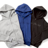 rhinestone scattered zip hoodie