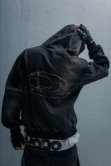 Heisei Logo Denim Zip Hoodie