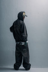 Heisei Logo Denim Zip Hoodie