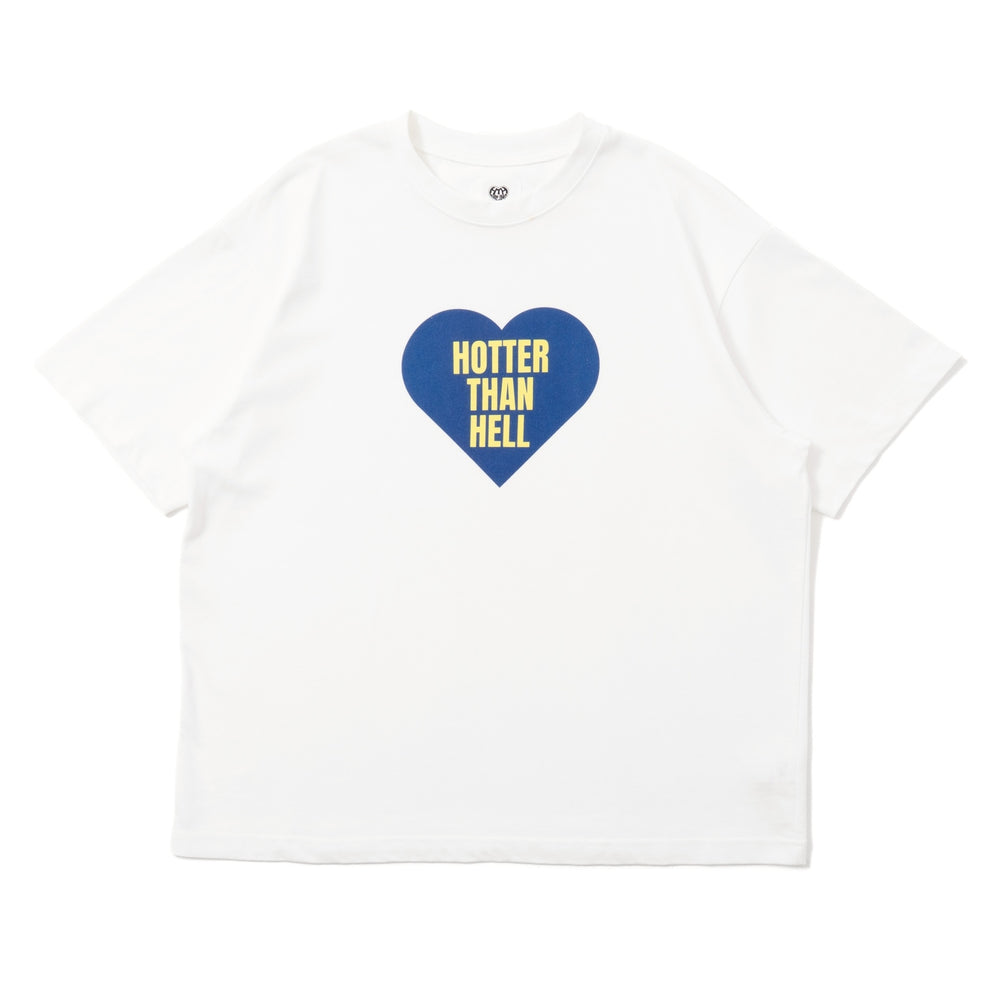 HTH HotterThan Hell ハートパッチワーク Tシャツ white hot heart logo – YZ