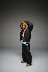 King Logo Slub Denim Buggy Pants 