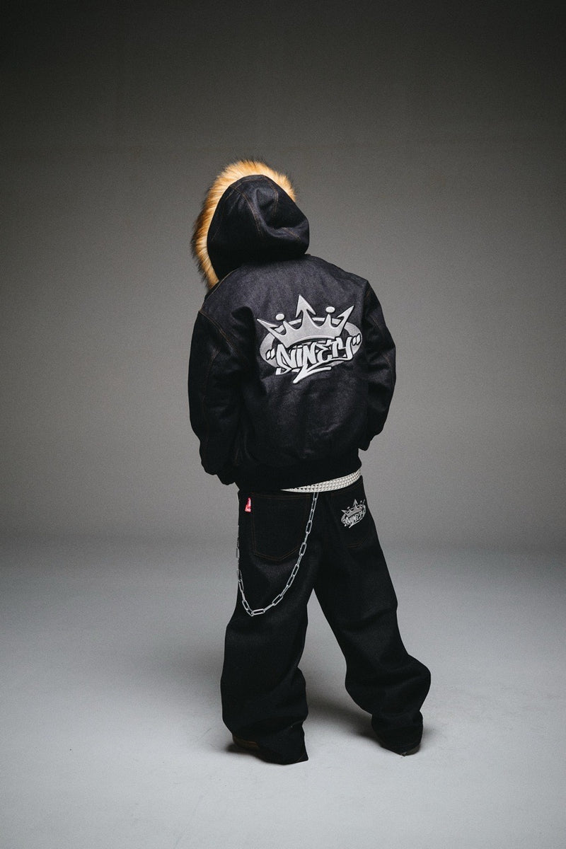 King Logo Slub Denim Buggy Pants – YZ