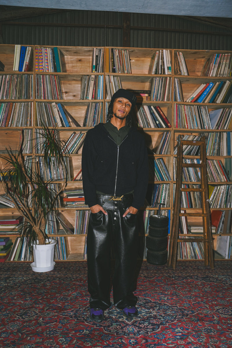 Ballsy Painter Faux Leather Baggy Pants