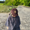 B logo patch corduroy cap