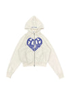 心臟徽標拉鍊連帽衫