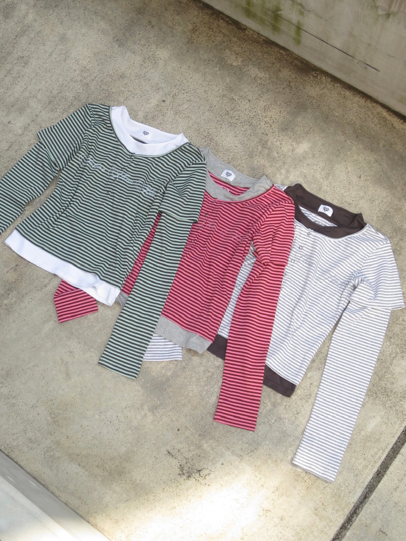 Layered border long tee