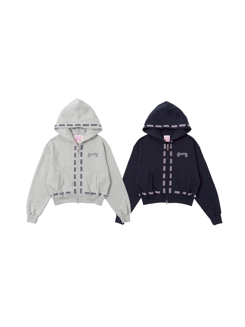 Ribbon zip hoodie – YZ