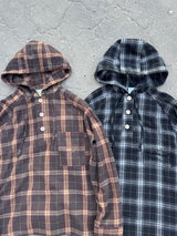 wool like check hood