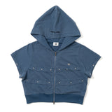 short sleeve zip hoodie