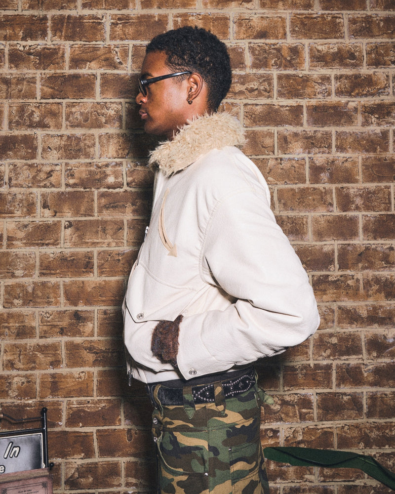 ジャケット・アウター MONOHA Suede work jacket light beige Western faux leather work jacket – YZ