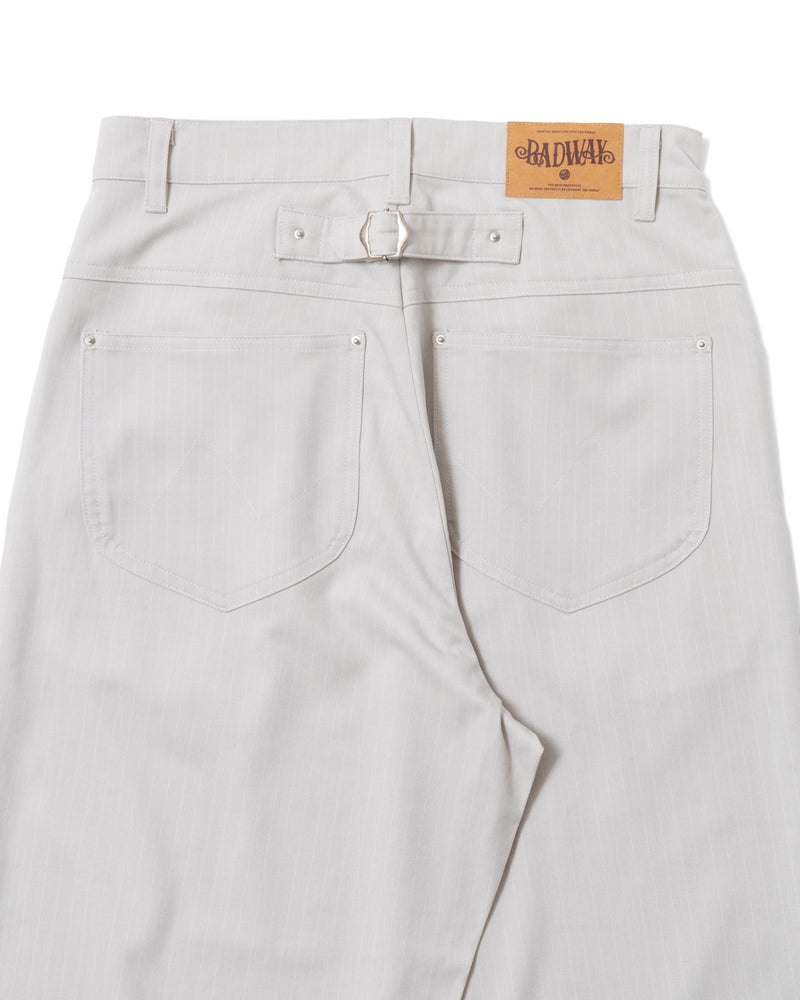 badway studs slacks アイボリースラックス M Flower studs stripe slacks – YZ