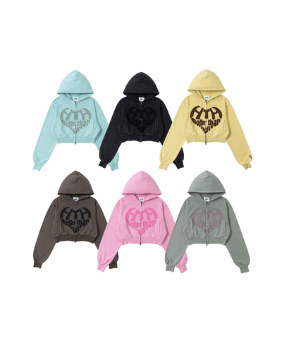 VINTAGE HEART LOGO ZIP HOODIE