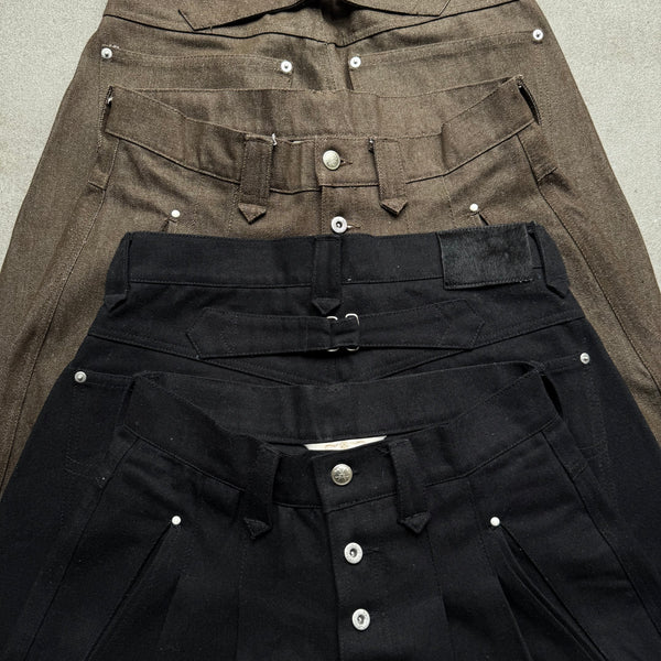 Wide-Tuck Colored Denim Pants – YZ